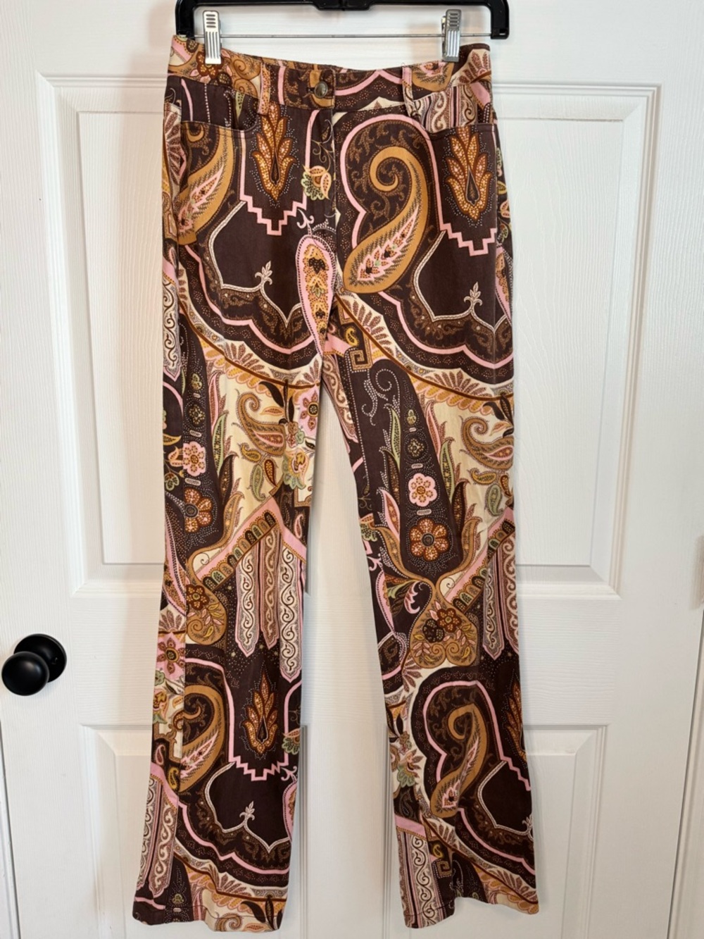 Etcetera Vintage Brown & Pink Paisley Bootcut Pants